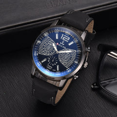 DISU Men Quartz Watch Leather Clock Blu Ray Glass wristwatch mens vintage men wristwatch clock mens wrist watches