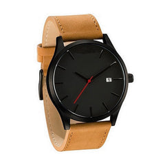 DISU Men Couple Watch Leather Band Analog Quartz Round Wrist Business watch man watches mens 2019 relogios masculino