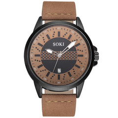 SOKI Man Wrist Watches NEW Sport Watches Quartz Leather Watch Mens Reloj Hombre 2019 Men Wristwatch Clock zegarek meski