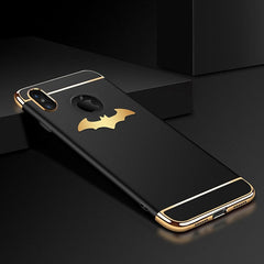 Cool 3D Bat Wing Phone Cases For iPhone X 8 7 6 6S Plus Cover Plating 3 in 1 Shockproof Armor Case Matte Hard PC Shell