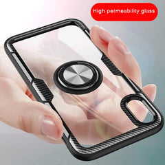 Car Magnetic Kickstand Case For iPhone X XS XR Case Metal Ring TPU Bumper Clear Back Cover For iPhone XR XS Max Anti-fall Cases