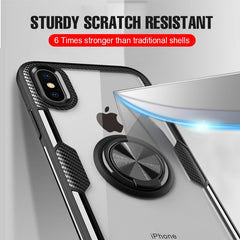 Luxur Car Ring Case On For IPhone 6 6s 7 8 Plus XR X XS Max Soft Silicone Cover For IPhone 6 6s 7 8 Plus PC Back Shockproof Case