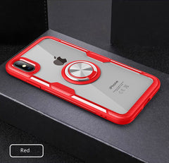Luxur Car Ring Case On For IPhone 6 6s 7 8 Plus XR X XS Max Soft Silicone Cover For IPhone 6 6s 7 8 Plus PC Back Shockproof Case