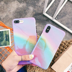 TIKITAKA Gradient Rainbow Phone Case For iphone 7 Blue Ray Case For iphone X 6 6s 8 6 Plus 6s Plus 7 Plus 8 Plus Back Cover