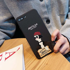 Case For iphoneX XS XR XS Max 8 7 6 6S Capa Cartoon Soft TPU Matte Frosted Cover Movie Leon Mathilda Pattern Phone Cases