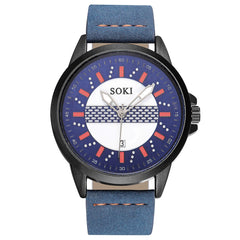 SOKI Man Wrist Watches NEW Sport Watches Quartz Leather Watch Mens Reloj Hombre 2019 Men Wristwatch Clock zegarek meski