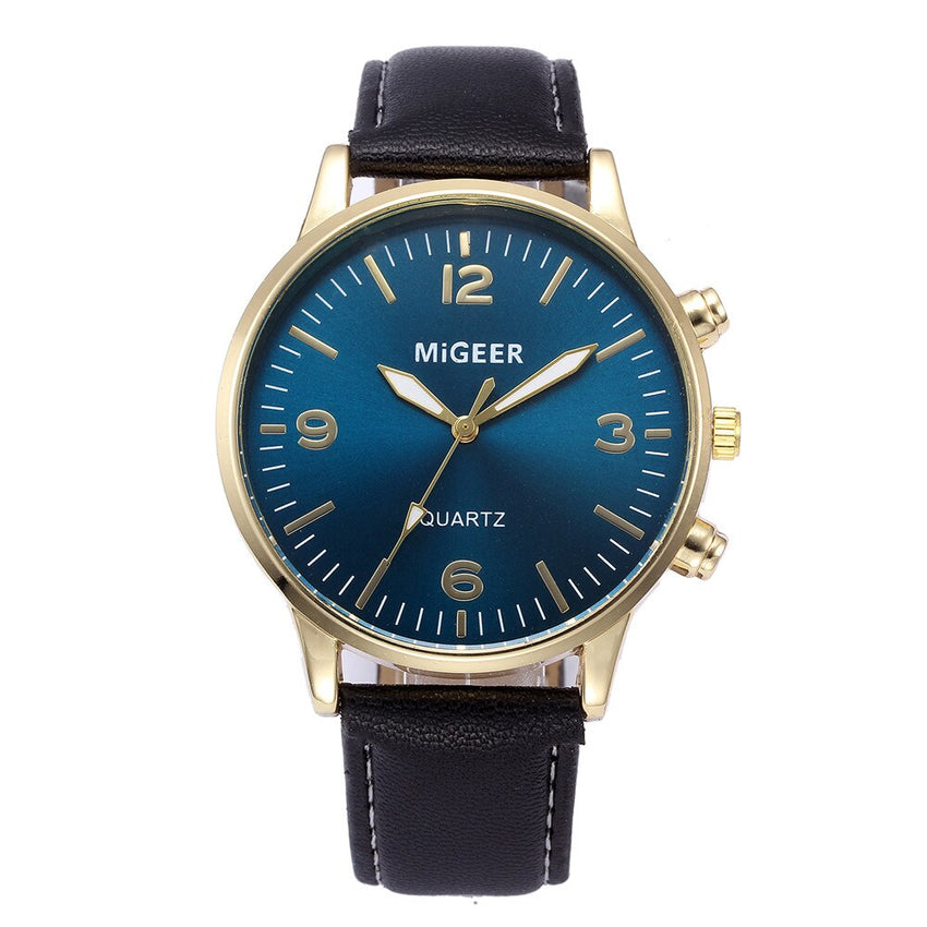 DISU Men Watch Business Leather Strap Sports Simulated Quartz wristwatch mens unique watch for men relogio masculino