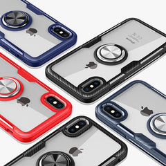 Car Magnetic Kickstand Case For iPhone X XS XR Case Metal Ring TPU Bumper Clear Back Cover For iPhone XR XS Max Anti-fall Cases