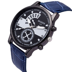 DISU Men Watch Fashion Casual Stainless Steel Leather Strap watches men new arrival in men wrist watches relogios masculino