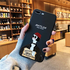 Case For iphoneX XS XR XS Max 8 7 6 6S Capa Cartoon Soft TPU Matte Frosted Cover Movie Leon Mathilda Pattern Phone Cases