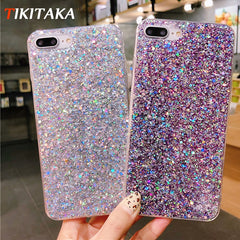 Candy Shining Powder Sequins Phone Cases For iPhone X 8 7 6 6S Plus Case Soft Silicone Glitter Back Cover For iPhone 5s SE Capa