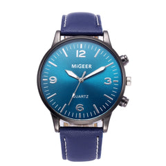 DISU Men Watch Business Leather Strap Sports Simulated Quartz watch man watches mens 2019 men wristwatch clock