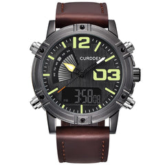 CURDDEN Men Watch Fashion Army Quartz Luminous Leather Band Sport Watch Mens wrist watches day date Reloj Hombre 2019