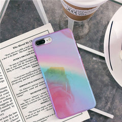 TIKITAKA Gradient Rainbow Phone Case For iphone 7 Blue Ray Case For iphone X 6 6s 8 6 Plus 6s Plus 7 Plus 8 Plus Back Cover
