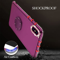 Bling Rhinestone Diamond Phone Case For iPhone XS Max XR X 8 7 6 6s Plus Soft Silicone Cover With Finger Ring Holder Stand