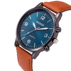 DISU Men Watch Business Leather Strap Sports Simulated Quartz watch man watches mens 2019 men wristwatch clock