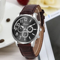 DISU Men Watch Glass Mirror Business Military Circular Dial Quartz wristwatch mens  watches mens 2019 relogios masculino