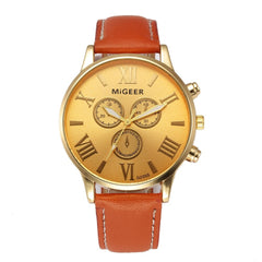 DISU Men Watch Classic Leather Strap Quartz Casual watch man big dial watches for men mens wrist watches