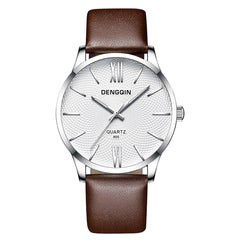 DISU Man Wrist Watch Luxury Quartz Military Stainless Steel Dial Leather Band wristwatch mens watches mens 2019 men watches