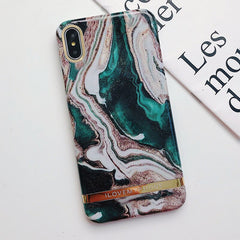 Shiny agate marble Case For iphone 7 case Glossy hard plastic case for iphone 6 6s 7 8 plus X XR XS Max phone case capa