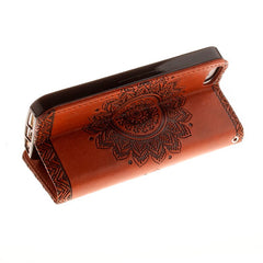 Wallet Leather Case For iPhone 8 7 6 6s Plus SE 5 5s Cover Retro Paisley Flower Mandala Henna Floral Flip Card Slot Holder Stand