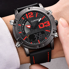 CURDDEN Men Watch Fashion Army Quartz Luminous Leather Band Sport Watch Mens wrist watches day date Reloj Hombre 2019