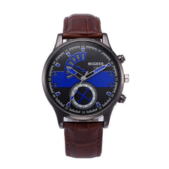 DISU Men Watch Fashion Casual Stainless Steel Leather Strap watches men new arrival in men wrist watches relogios masculino