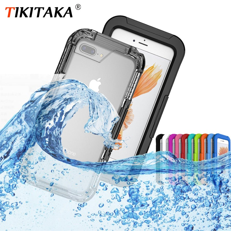 Waterproof Phone Cases for iPhone 8 7 6 s Plus Phone Screen Soft TPU Swimming Diving Underwater Case for iPhone 6 6s Cover Shell