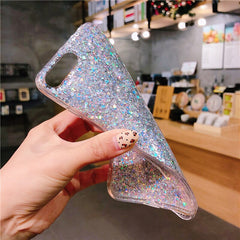 Candy Shining Powder Sequins Phone Cases For iPhone X 8 7 6 6S Plus Case Soft Silicone Glitter Back Cover For iPhone 5s SE Capa