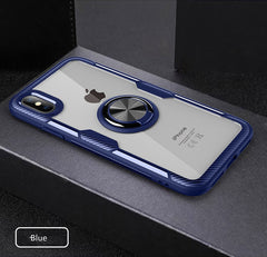 Luxur Car Ring Case On For IPhone 6 6s 7 8 Plus XR X XS Max Soft Silicone Cover For IPhone 6 6s 7 8 Plus PC Back Shockproof Case