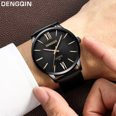 DISU Man Wrist Watch Luxury Quartz Military Stainless Steel Dial Leather Band wristwatch mens watches mens 2019 men watches