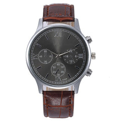 DISU Men  Wrist Watch Retro Design Leather Band Analog Alloy Quartz watch man vintage men wristwatch clock relogios masculino