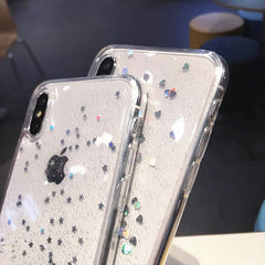 Glitter Transparent Case For iphone 11 Pro XS MAX XR X 6 6s 7 8 plus Case Glitter Star Cover Coque Case for iphone 11Pro Max Xr