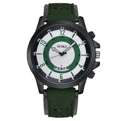 SOKI Men's Watches Fashion Big Dial Calendar Scrub Belt Military Watch Mens relojes hombre 2019 relogios masculinos