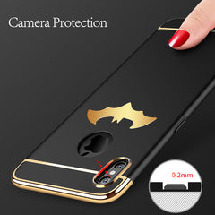 Cool 3D Bat Wing Phone Cases For iPhone X 8 7 6 6S Plus Cover Plating 3 in 1 Shockproof Armor Case Matte Hard PC Shell