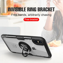 Luxur Car Ring Case On For IPhone 6 6s 7 8 Plus XR X XS Max Soft Silicone Cover For IPhone 6 6s 7 8 Plus PC Back Shockproof Case