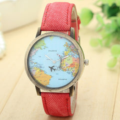 Women's Watches Best Sellers Globe Travel Map Denim Watch Minimalism Feminino Reloj Mujer Staat Zegarki Damskie Kadin Clock@50