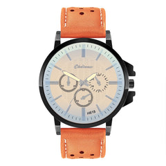 DISU Men Watch Retro Design Leather Band Analog Alloy Quartz Watch watches mens 2019 mens wrist watches