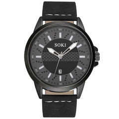 SOKI Man Wrist Watches NEW Sport Watches Quartz Leather Watch Mens Reloj Hombre 2019 Men Wristwatch Clock zegarek meski
