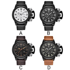 DISU Men Watch Leather Quartz Luxury Brand Waterproof Wristwatch Mens wrist watches day date relogio masculino