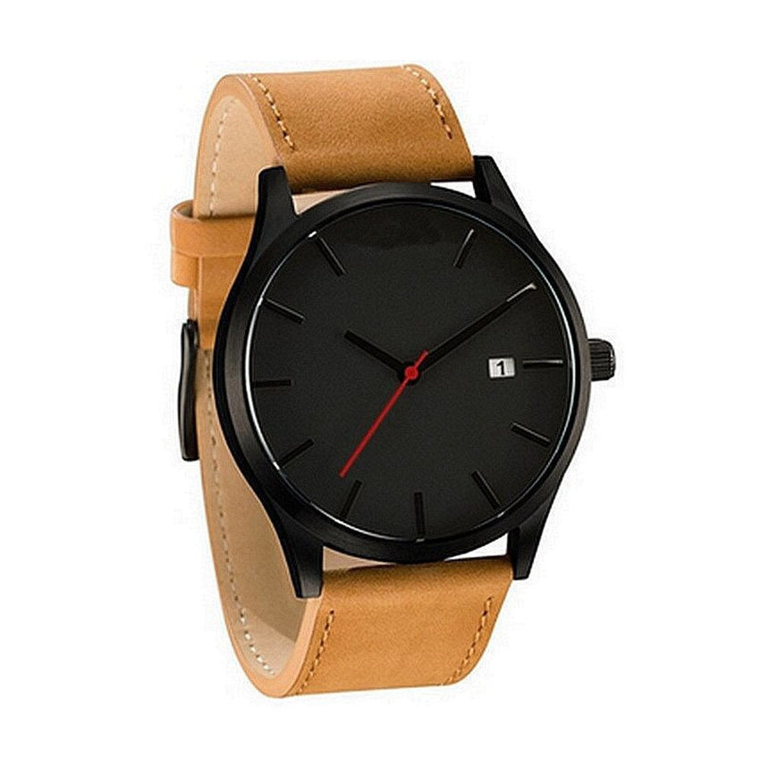 DISU Men Couple Watch Leather Band Analog Quartz Round Wrist Business watch man watches mens 2019 relogios masculino