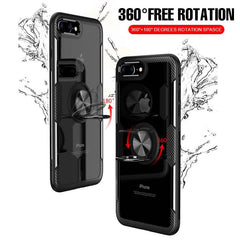 Luxur Car Ring Case On For IPhone 6 6s 7 8 Plus XR X XS Max Soft Silicone Cover For IPhone 6 6s 7 8 Plus PC Back Shockproof Case