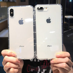 Shockproof Bumper Transparent Silicone Phone Case For iPhone X XS XR XS Max 8 7 6 6S Plus Airbag Clear protection Back Cover