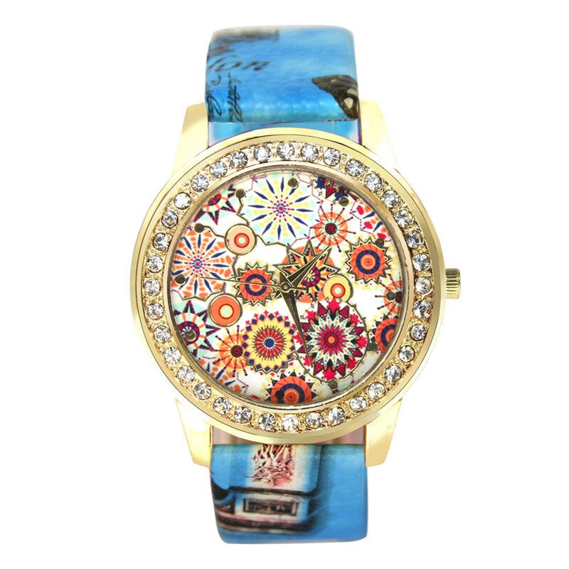 Colorful Stylish Oil Painting Watch High Quality Quartz Wristwatch Montre Femme Acier Inoxydable Current Popular Factor Watch@50