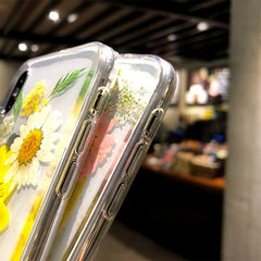 TIKITAKA Dried Real Flower Cases For iPhone XS Max XR Case Handmade Clear Soft Back Cover For iPhone 6 6S 7 8 Plus X Phone Case