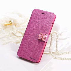 Leather Wallet Card Magnetic Flip Bling Diamond Butterfly bow knot Case For iPhone 5S SE 6 6S Plus Cases W/ Stand Holder