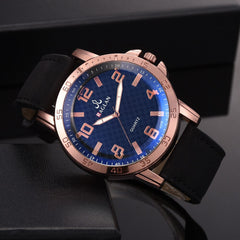 DISU Men Watch High Quality Leather Blu Ray Glass Quartz Watch new arrival in men wrist watches wristwatch mens