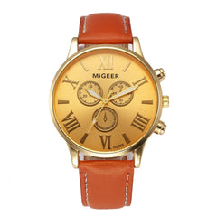 DISU Men Watch Classic Leather Strap Quartz Casual watch man big dial watches for men mens wrist watches