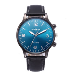 DISU Men Watch Business Leather Strap Sports Simulated Quartz watch man watches mens 2019 men wristwatch clock