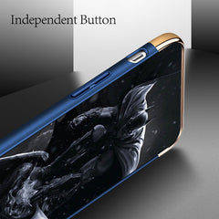 Cool 3D Bat Wing Phone Cases For iPhone X 8 7 6 6S Plus Cover Plating 3 in 1 Shockproof Armor Case Matte Hard PC Shell